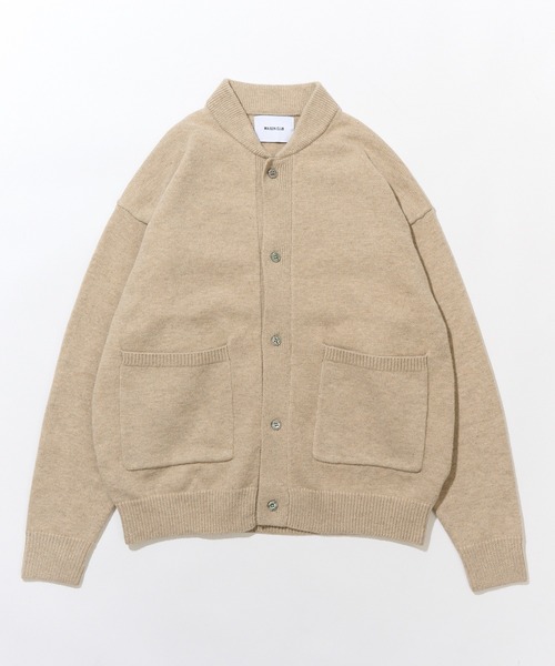 MAISON CLUB(メゾンクラブ)の「【MAISON CLUB】Wool Over Knit MA-1 Cardigan / ウールオーバーニットカーディガン KKP(カーディガン/ボレロ・メンズ・ベージュ/ブラック/グレー・L/M)」の9枚目の写真