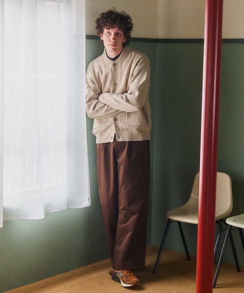 MAISON CLUB(メゾンクラブ)の「【MAISON CLUB】Wool Over Knit MA-1 Cardigan / ウールオーバーニットカーディガン KKP(カーディガン/ボレロ・メンズ・ベージュ/ブラック/グレー・L/M)」の5枚目の写真