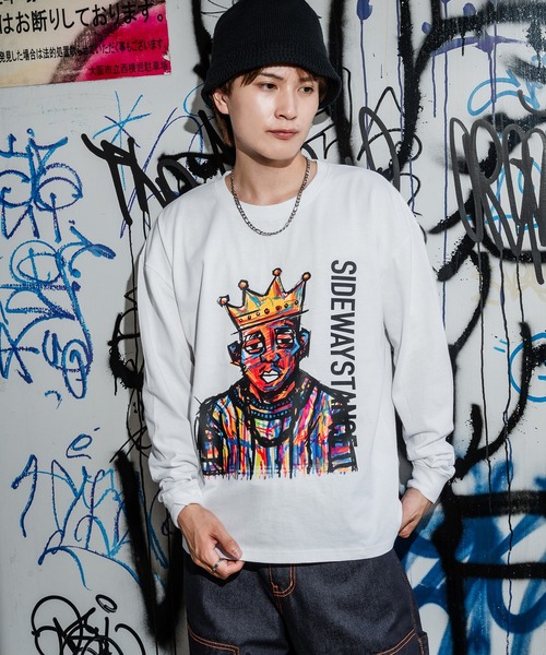 En serio TOKYO(エンソリオトーキョー)の「【SIDEWAYSTANCE】クレヨンアーティスト長袖Tシャツ(Tシャツ/カットソー・メンズ・ホワイト/ブラック・MEDIUM/X-LARGE/SMALL/LARGE)」の2枚目の写真