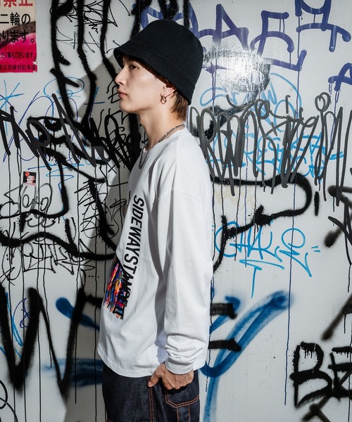 En serio TOKYO(エンソリオトーキョー)の「【SIDEWAYSTANCE】クレヨンアーティスト長袖Tシャツ(Tシャツ/カットソー・メンズ・ホワイト/ブラック・MEDIUM/X-LARGE/SMALL/LARGE)」の4枚目の写真