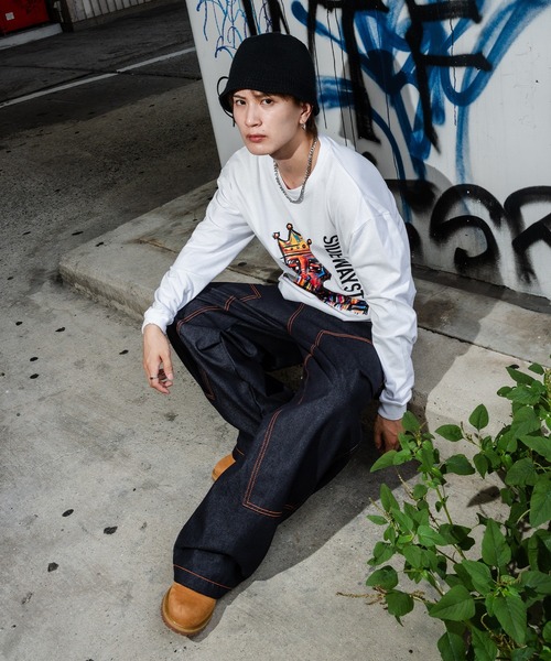 En serio TOKYO(エンソリオトーキョー)の「【SIDEWAYSTANCE】クレヨンアーティスト長袖Tシャツ(Tシャツ/カットソー・メンズ・ホワイト/ブラック・MEDIUM/X-LARGE/SMALL/LARGE)」の7枚目の写真