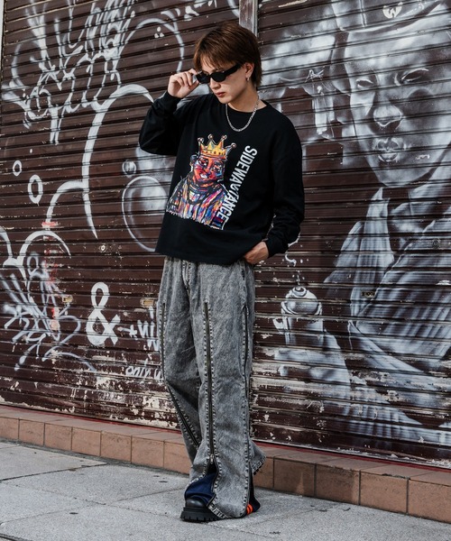 En serio TOKYO(エンソリオトーキョー)の「【SIDEWAYSTANCE】クレヨンアーティスト長袖Tシャツ(Tシャツ/カットソー・メンズ・ホワイト/ブラック・MEDIUM/X-LARGE/SMALL/LARGE)」の13枚目の写真