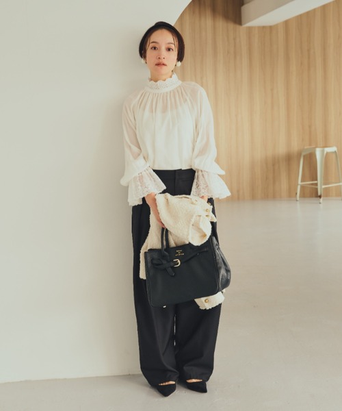 PUAL CE CIN(ピュアルセシン)の「ベルトデザイン2WAYバッグ(トートバッグ・レディース・ブラック・FREE)」の13枚目の写真