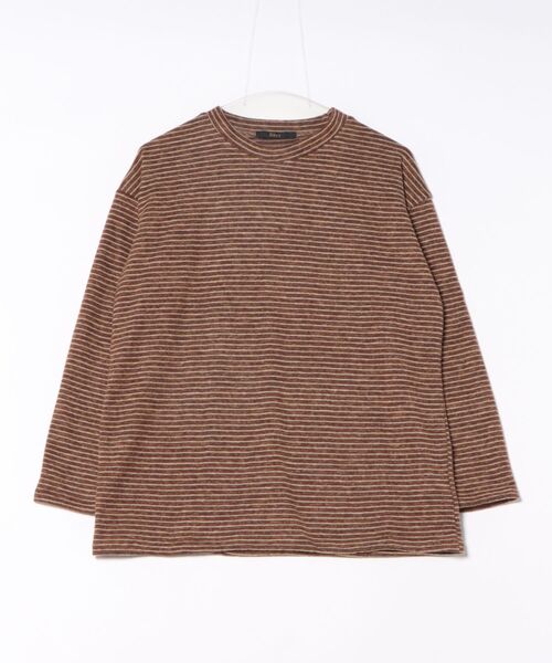 Ritzy（リッツィー）の「オーバーサイズ　起毛ボーダートップス（Tシャツ/カットソー・レディース・ベージュ/ブラウン/ダークグレー・M）」の20枚目の写真
