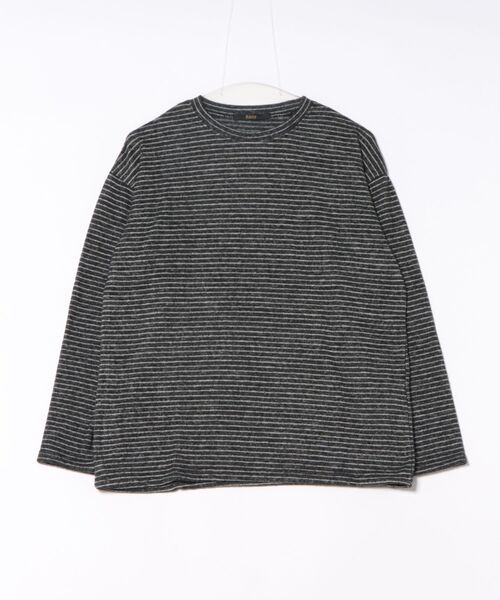 Ritzy（リッツィー）の「オーバーサイズ　起毛ボーダートップス（Tシャツ/カットソー・レディース・ベージュ/ブラウン/ダークグレー・M）」の22枚目の写真