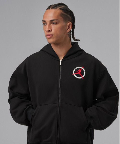JORDAN BRAND(ジョーダンブランド)の「JORDAN BRAND M J FLT CLB KNIT FZ / ジョーダン ブランド FLT CLB ニット フルジップ L/S トップ / NIKE【SP】(パーカー・メンズ・ブラック/アイボリー・S/M/L/XL/XXL)」の2枚目の写真