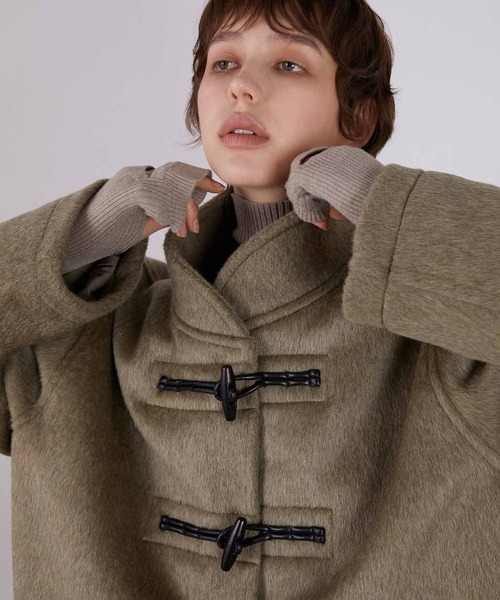 LA PEAU DE GEM（ラポドゥジェム）の「【LA PEAU DE GEM】half length mode duffle/ハーフレングスモードダッフル（ダッフルコート・レディース・ブラック・FREE）」の13枚目の写真