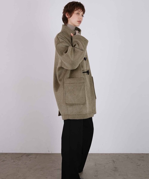 LA PEAU DE GEM（ラポドゥジェム）の「【LA PEAU DE GEM】half length mode duffle/ハーフレングスモードダッフル（ダッフルコート・レディース・ブラック・FREE）」の17枚目の写真