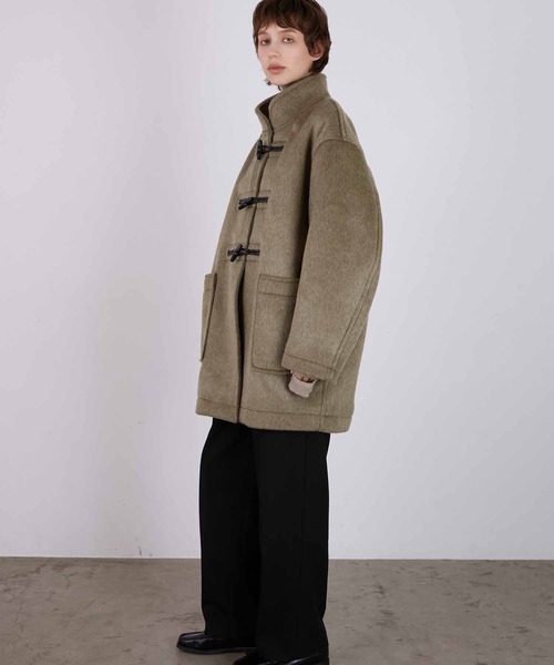 LA PEAU DE GEM（ラポドゥジェム）の「【LA PEAU DE GEM】half length mode duffle/ハーフレングスモードダッフル（ダッフルコート・レディース・ブラック・FREE）」の15枚目の写真