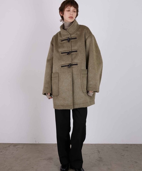 LA PEAU DE GEM（ラポドゥジェム）の「【LA PEAU DE GEM】half length mode duffle/ハーフレングスモードダッフル（ダッフルコート・レディース・ブラック・FREE）」の14枚目の写真