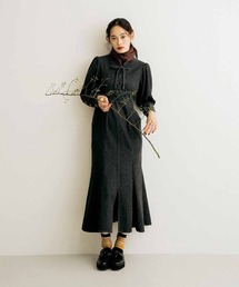 MEDE19F ヴィンテージライクな製品染めネグリジェワンピース