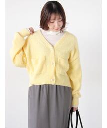 Te chichi TERRASSE | ブークレパール釦Vネックカーディガン(カーディガン/ボレロ)