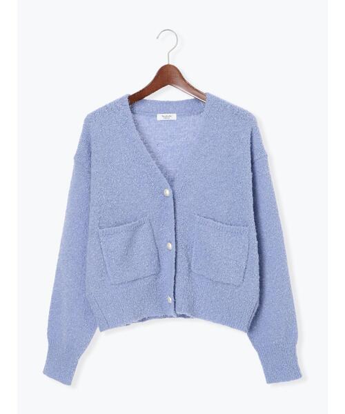 Te chichi TERRASSE（テチチテラス）の「ブークレパール釦Vネックカーディガン（カーディガン/ボレロ・レディース・イエロー/ブルー/オフホワイト/チャコールグレー・F）」の19枚目の写真