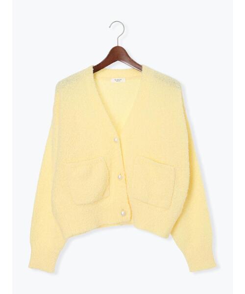 Te chichi TERRASSE（テチチテラス）の「ブークレパール釦Vネックカーディガン（カーディガン/ボレロ・レディース・イエロー/ブルー/オフホワイト/チャコールグレー・F）」の20枚目の写真