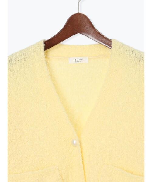 Te chichi TERRASSE（テチチテラス）の「ブークレパール釦Vネックカーディガン（カーディガン/ボレロ・レディース・イエロー/ブルー/オフホワイト/チャコールグレー・F）」の22枚目の写真