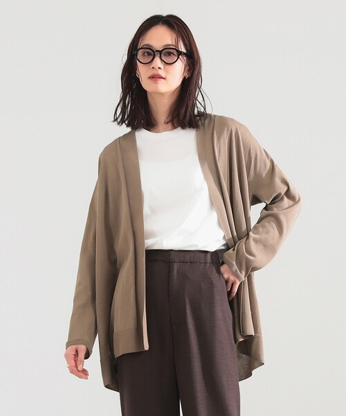 Demi-Luxe BEAMS（デミルクス ビームス）の「18ゲージ コットンアセテート ロングカーディガン（カーディガン/ボレロ・レディース・ブラック系その他4/ベージュ・ONE SIZE）」の2枚目の写真