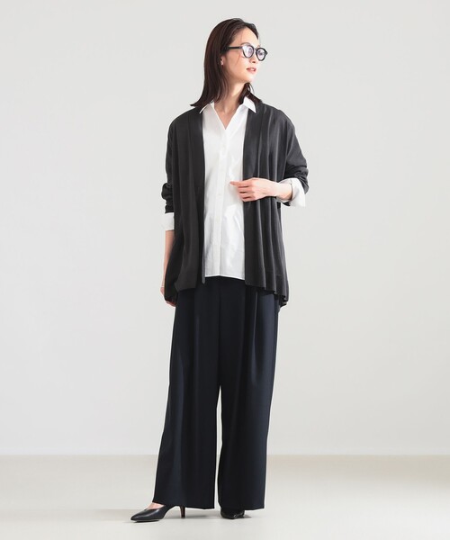 Demi-Luxe BEAMS（デミルクス ビームス）の「18ゲージ コットンアセテート ロングカーディガン（カーディガン/ボレロ・レディース・ブラック系その他4/ベージュ・ONE SIZE）」の3枚目の写真