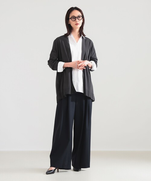 Demi-Luxe BEAMS（デミルクス ビームス）の「18ゲージ コットンアセテート ロングカーディガン（カーディガン/ボレロ・レディース・ブラック系その他4/ベージュ・ONE SIZE）」の4枚目の写真