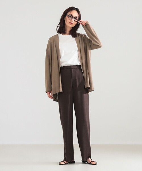 Demi-Luxe BEAMS（デミルクス ビームス）の「18ゲージ コットンアセテート ロングカーディガン（カーディガン/ボレロ・レディース・ブラック系その他4/ベージュ・ONE SIZE）」の9枚目の写真