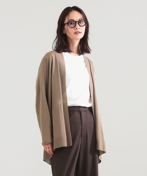 Demi-Luxe BEAMS（デミルクス ビームス）の「18ゲージ コットンアセテート ロングカーディガン（カーディガン/ボレロ・レディース・ブラック系その他4/ベージュ・ONE SIZE）」の12枚目の写真