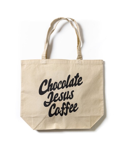 Chocolate Jesus Coffee(チョコレートジーザスコーヒー)の「COFFEE LOGO TOTE BAG(LARGE)(トートバッグ・メンズ・ナチュラル/ブラック・FREE)」の1枚目の写真
