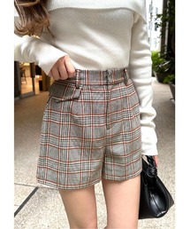 Glen check short pants