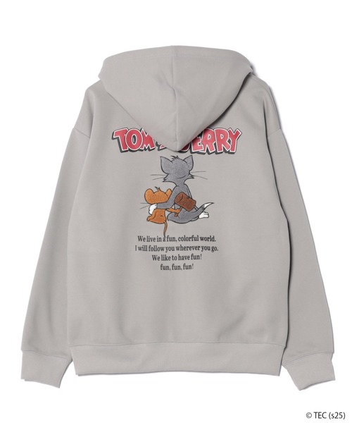 Tom＆Jerry（トムアンドジェリー）の「【公式】トムとジェリー　アップリケ&サガラジップパーカー（パーカー・レディース・ブラック/グレー・L/M）」の3枚目の写真