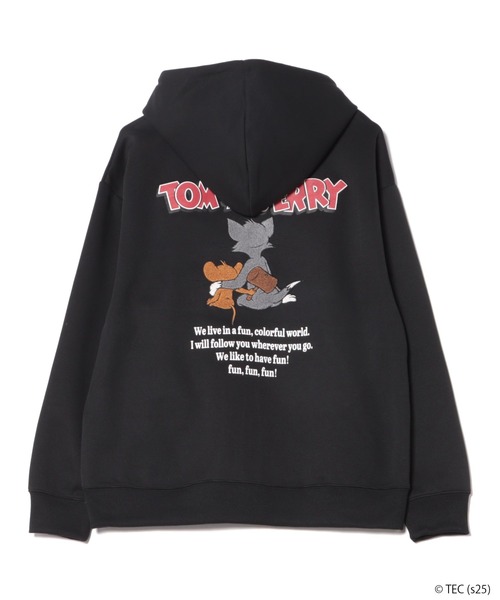 Tom＆Jerry（トムアンドジェリー）の「【公式】トムとジェリー　アップリケ&サガラジップパーカー（パーカー・レディース・ブラック/グレー・L/M）」の5枚目の写真