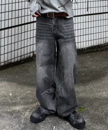 Chikashitsu +（チカシツプラス）の「【Chikashitsu +】brush wide leg denim pants / 【チカシツプラス】ブラッシュワイドデニムパンツ <着用動画あり>（デニムパンツ）」