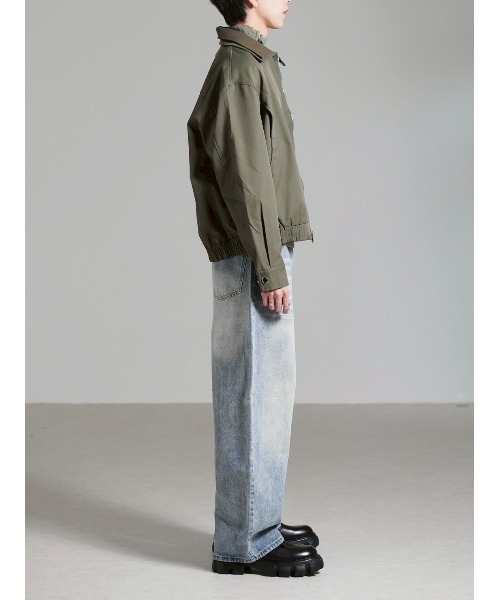Chikashitsu +(チカシツプラス)の「【Chikashitsu +】brush wide leg denim pants / 【チカシツプラス】ブラッシュワイドデニムパンツ <着用動画あり>(デニムパンツ・メンズ・ブルー/ブルー系その他/ブラック・S/M/L)」の13枚目の写真