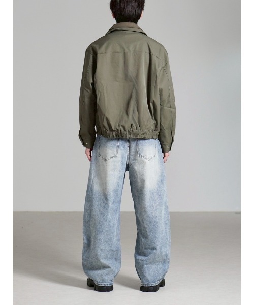 Chikashitsu +(チカシツプラス)の「【Chikashitsu +】brush wide leg denim pants / 【チカシツプラス】ブラッシュワイドデニムパンツ <着用動画あり>(デニムパンツ・メンズ・ブルー/ブルー系その他/ブラック・S/M/L)」の14枚目の写真