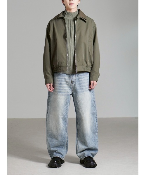 Chikashitsu +(チカシツプラス)の「【Chikashitsu +】brush wide leg denim pants / 【チカシツプラス】ブラッシュワイドデニムパンツ <着用動画あり>(デニムパンツ・メンズ・ブルー/ブルー系その他/ブラック・S/M/L)」の12枚目の写真