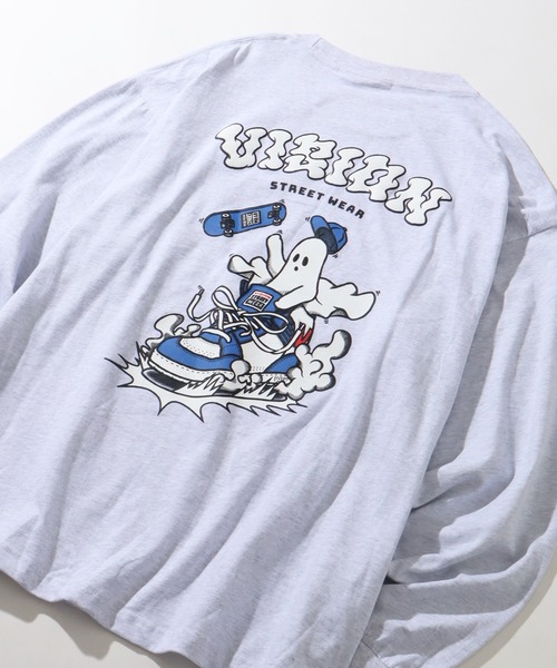 VISION STREET WEAR(ヴィジョンストリートウェア)の「【VISION STREET WEAR/ヴィジョンストリートウェア】Sneaker Ghost L/S/ゴースト バックプリント オーバーサイズ ロンT(Tシャツ/カットソー・メンズ・ブラック/ライトグレー/ホワイト・L/LL/M)」の4枚目の写真