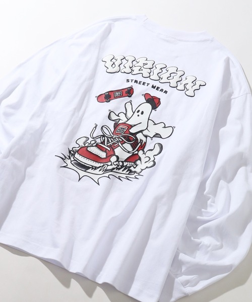VISION STREET WEAR(ヴィジョンストリートウェア)の「【VISION STREET WEAR/ヴィジョンストリートウェア】Sneaker Ghost L/S/ゴースト バックプリント オーバーサイズ ロンT(Tシャツ/カットソー・メンズ・ブラック/ライトグレー/ホワイト・L/LL/M)」の6枚目の写真