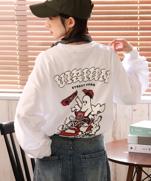 VISION STREET WEAR(ヴィジョンストリートウェア)の「【VISION STREET WEAR/ヴィジョンストリートウェア】Sneaker Ghost L/S/ゴースト バックプリント オーバーサイズ ロンT(Tシャツ/カットソー・メンズ・ブラック/ライトグレー/ホワイト・L/LL/M)」の15枚目の写真