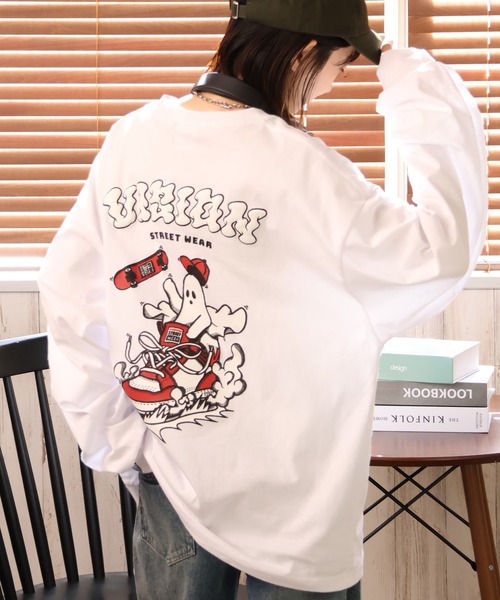 VISION STREET WEAR(ヴィジョンストリートウェア)の「【VISION STREET WEAR/ヴィジョンストリートウェア】Sneaker Ghost L/S/ゴースト バックプリント オーバーサイズ ロンT(Tシャツ/カットソー・メンズ・ブラック/ライトグレー/ホワイト・L/LL/M)」の16枚目の写真