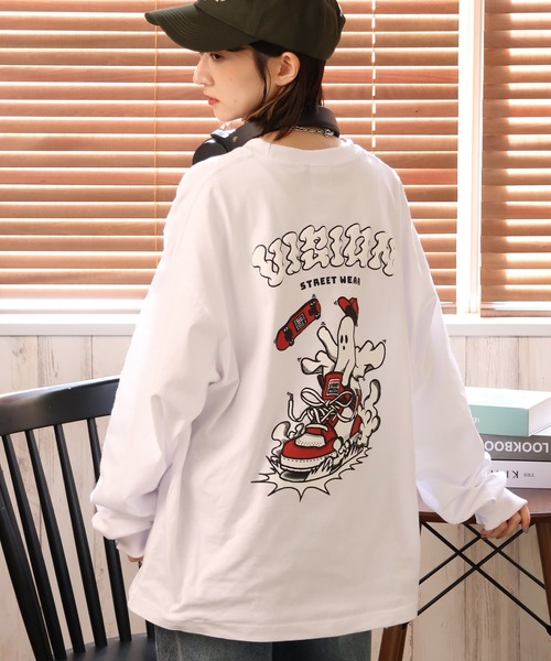 VISION STREET WEAR(ヴィジョンストリートウェア)の「【VISION STREET WEAR/ヴィジョンストリートウェア】Sneaker Ghost L/S/ゴースト バックプリント オーバーサイズ ロンT(Tシャツ/カットソー・メンズ・ブラック/ライトグレー/ホワイト・L/LL/M)」の17枚目の写真