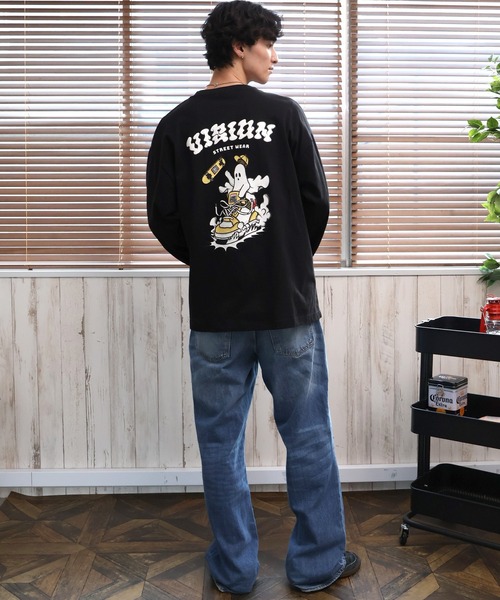 VISION STREET WEAR(ヴィジョンストリートウェア)の「【VISION STREET WEAR/ヴィジョンストリートウェア】Sneaker Ghost L/S/ゴースト バックプリント オーバーサイズ ロンT(Tシャツ/カットソー・メンズ・ブラック/ライトグレー/ホワイト・L/LL/M)」の12枚目の写真