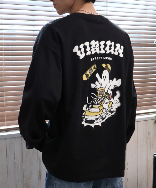 VISION STREET WEAR(ヴィジョンストリートウェア)の「【VISION STREET WEAR/ヴィジョンストリートウェア】Sneaker Ghost L/S/ゴースト バックプリント オーバーサイズ ロンT(Tシャツ/カットソー・メンズ・ブラック/ライトグレー/ホワイト・L/LL/M)」の9枚目の写真