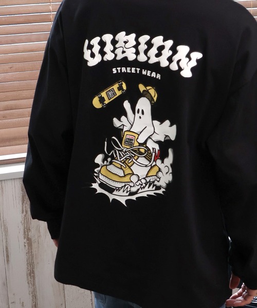 VISION STREET WEAR(ヴィジョンストリートウェア)の「【VISION STREET WEAR/ヴィジョンストリートウェア】Sneaker Ghost L/S/ゴースト バックプリント オーバーサイズ ロンT(Tシャツ/カットソー・メンズ・ブラック/ライトグレー/ホワイト・L/LL/M)」の10枚目の写真