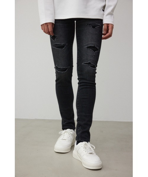 AZUL by moussy（アズールバイマウジー）の「AZUL DENIM リペアスキニー（デニムパンツ・メンズ・ブルー/ライトブルー/ブラック/ライトブラック・SMALL/MEDIUM/X-LARGE/X-SMALL/LARGE）」の2枚目の写真