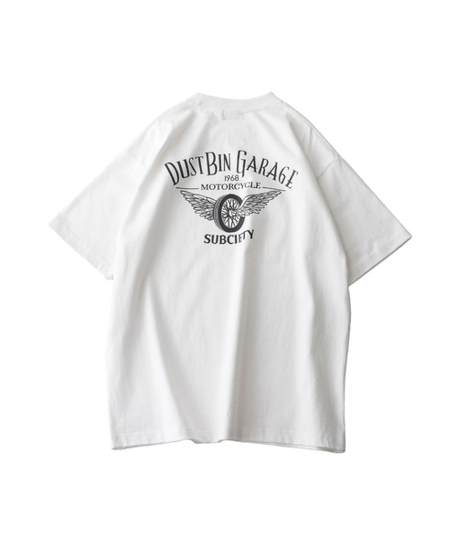 Subciety(サブサエティ)の「Dust bin garage tee(Tシャツ/カットソー・メンズ・ホワイト/ブラック・SMALL/MEDIUM/LARGE/X-LARGE/XX-LARGE)」の3枚目の写真