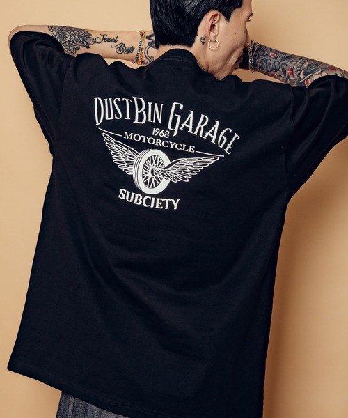 Subciety(サブサエティ)の「Dust bin garage tee(Tシャツ/カットソー・メンズ・ホワイト/ブラック・SMALL/MEDIUM/LARGE/X-LARGE/XX-LARGE)」の9枚目の写真
