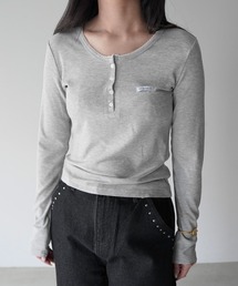 SANSeLF | 【SANSeLF】レーストリムヘンリーネックトップス saw26s007(Tシャツ/カットソー)