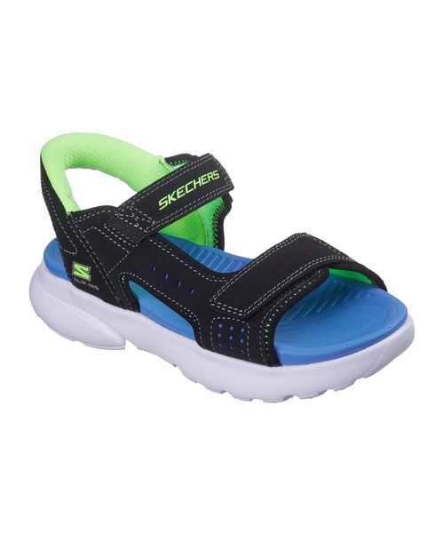 SKECHERS(スケッチャーズ)の「スケッチャーズ ハンズフリー スリップインズ レイザー スプラッシュ コースタル クエスト(サンダル・キッズ・オレンジ/ブルー・18cm/19cm/20cm/21cm)」の1枚目の写真