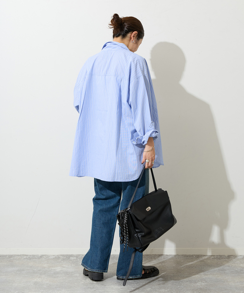 JOURNAL STANDARD(ジャーナルスタンダード)の「【LANCER CLOTHING CORPORATION】 オーバーFITストライプシャツ(シャツ/ブラウス・レディース・チャコールグレー/ブルー/ライトブルー/ホワイト系その他・LARGE)」の11枚目の写真