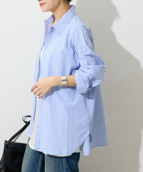 JOURNAL STANDARD(ジャーナルスタンダード)の「【LANCER CLOTHING CORPORATION】 オーバーFITストライプシャツ(シャツ/ブラウス・レディース・チャコールグレー/ブルー/ライトブルー/ホワイト系その他・LARGE)」の13枚目の写真