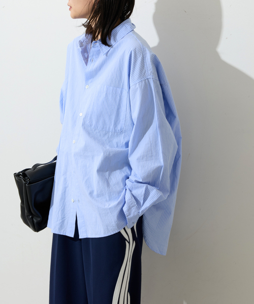 JOURNAL STANDARD(ジャーナルスタンダード)の「【LANCER CLOTHING CORPORATION】 オーバーFITストライプシャツ(シャツ/ブラウス・レディース・チャコールグレー/ブルー/ライトブルー/ホワイト系その他・LARGE)」の15枚目の写真
