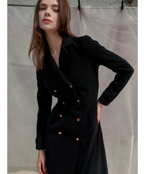 Sorry,Too Much Love(ソーリートゥーマッチラブ)の「Double Button Trench Style Dress_Black(ワンピース・レディース・その他・S/M)」の3枚目の写真