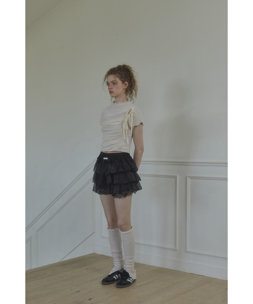 LETERIE（レテリー）の「LACE BANDING SKIRT_BLACK（スカート・レディース・ブラック・FREE）」の2枚目の写真